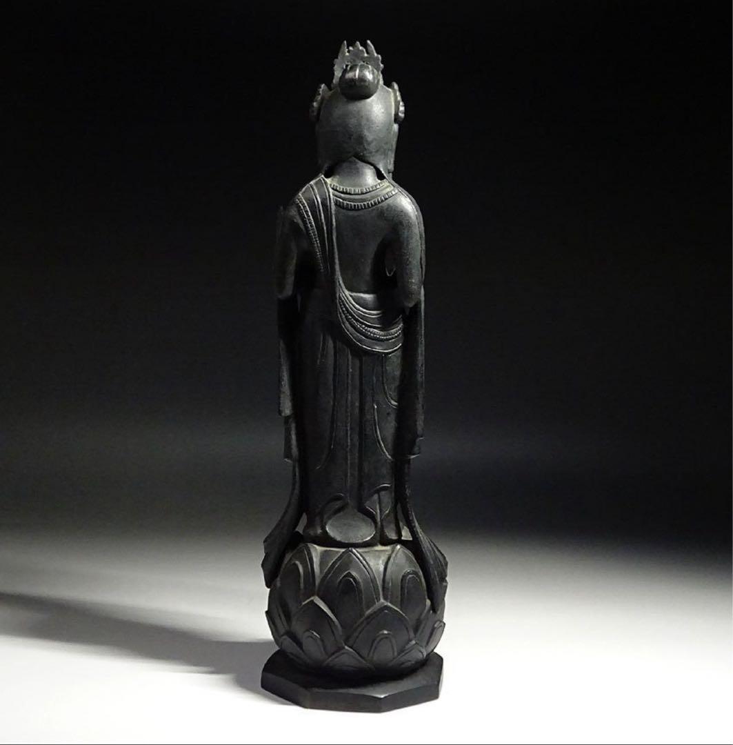 飛鳥 白鳳 金銅仏 観音菩薩立像 蓮華座 念持仏 仏像 仏教美術 骨董