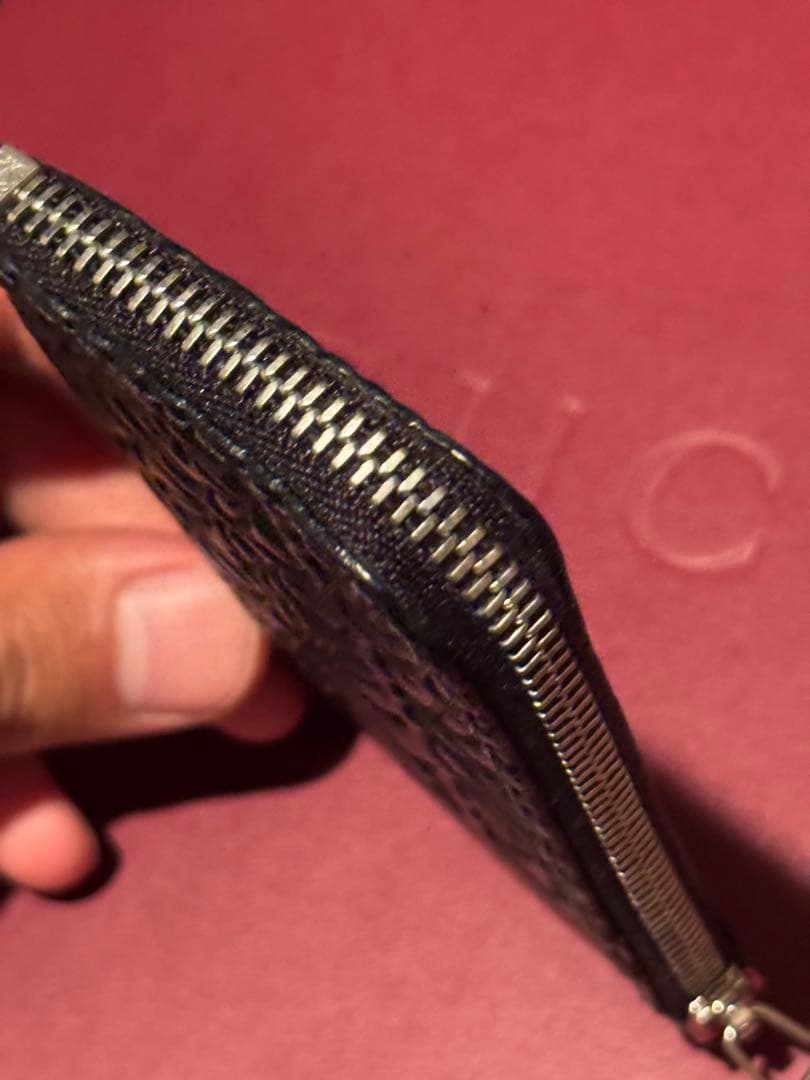 ロエベ　フラグメントケース　ケース　アナグラム　型押し　ブラック