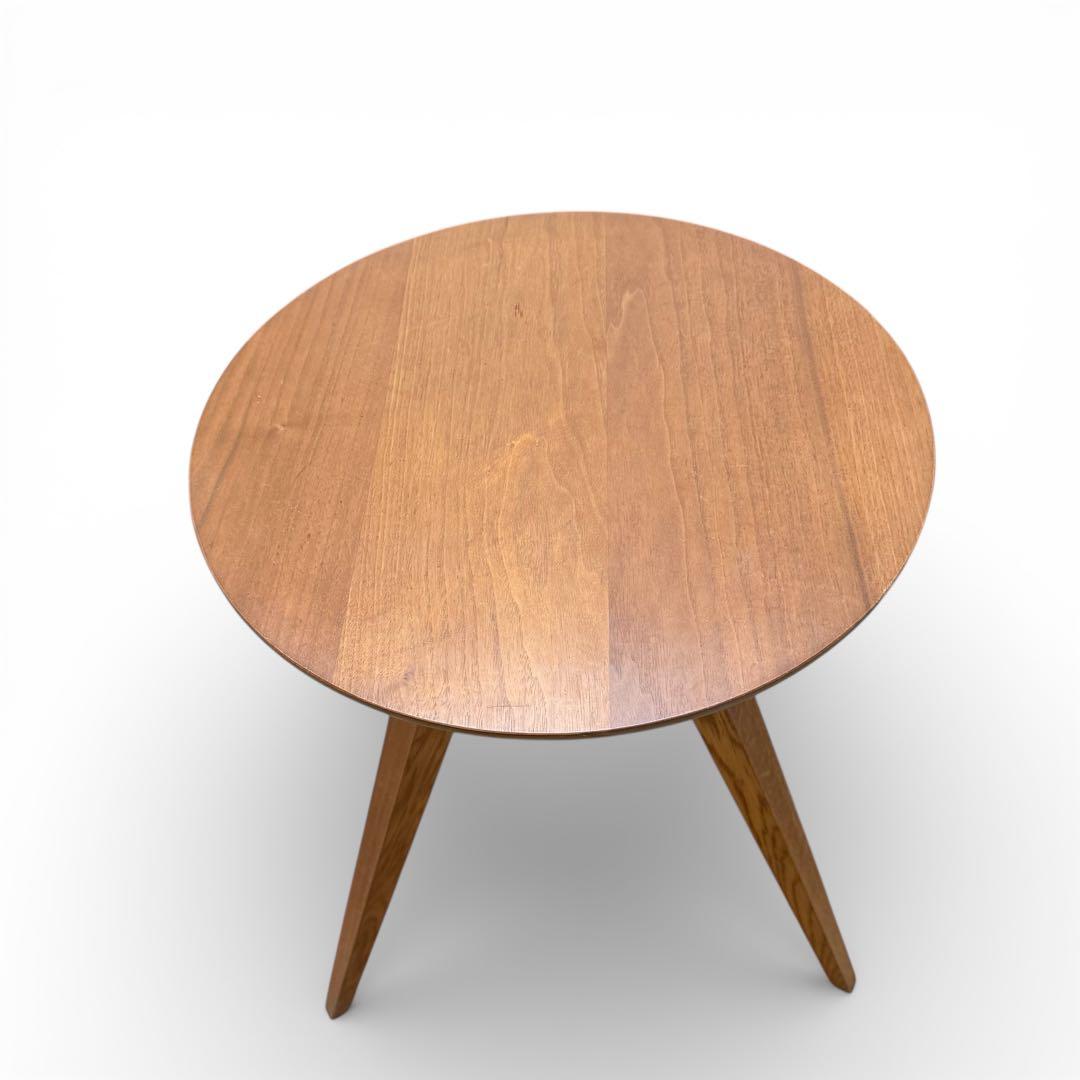 柏木工 サイドテーブル ウォールナット 直径40cm 無垢材 花台 北欧