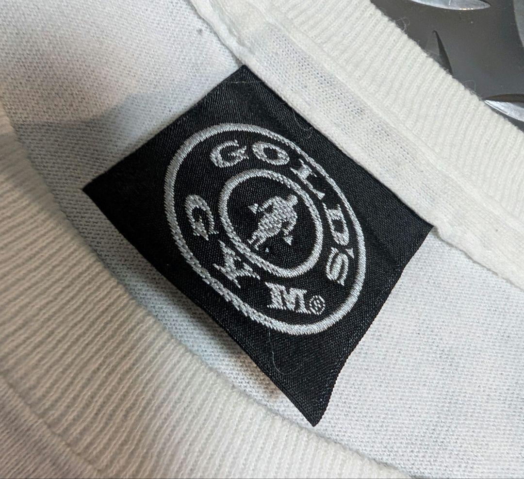 White GOLD'SGYMTシャツホワイトXXL（2X）ベニスビーチUSA製筋トレBIG