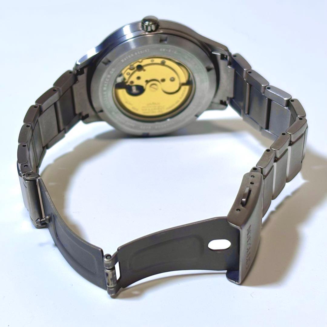 稼働 CITIZEN メンズ腕時計 自動巻き 裏スケ チタニウム デイト 軽量