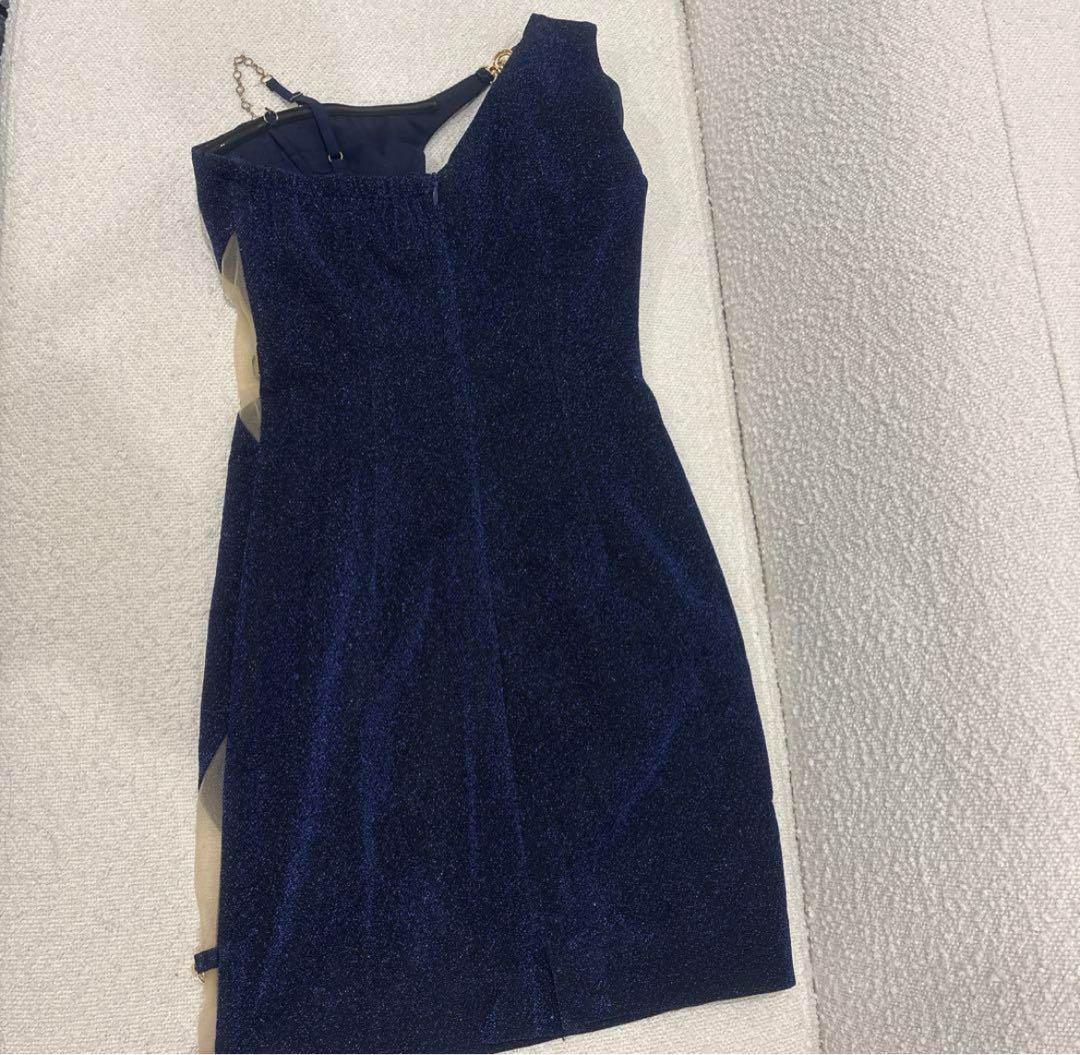 Sugar ワンショルダー チェーンデザイン ミニドレス キャバドレス IRMA