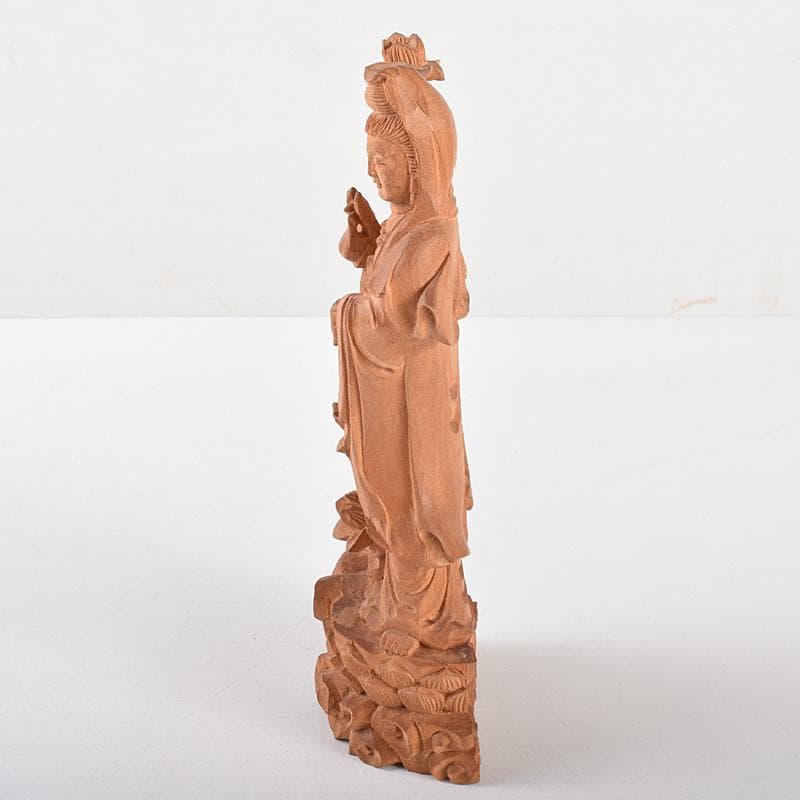 knj様専用 仏教美術 香木 白檀彫刻 観音菩薩像 仏像 置物 V R5122