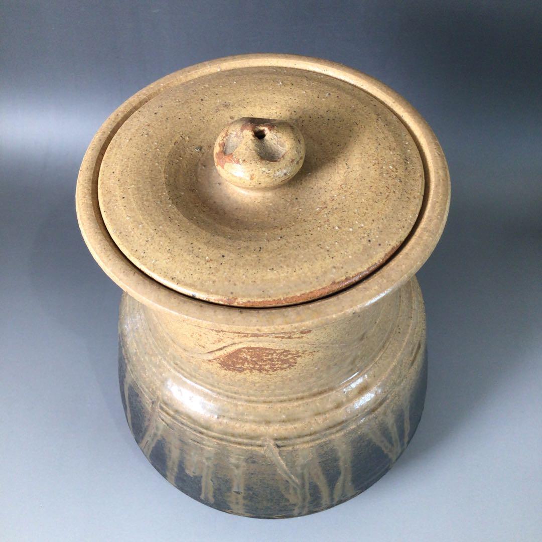 S126 水指 『芸州焼』『西本瑛泉造』『耳付水指』 共箱