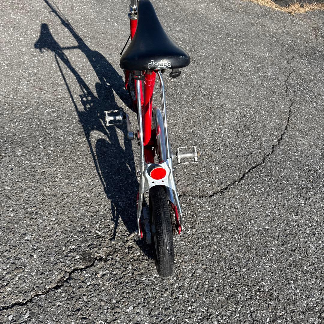 ブリヂストン、折りたたみ自転車 赤 スチールフレーム￼、ワンタッチ