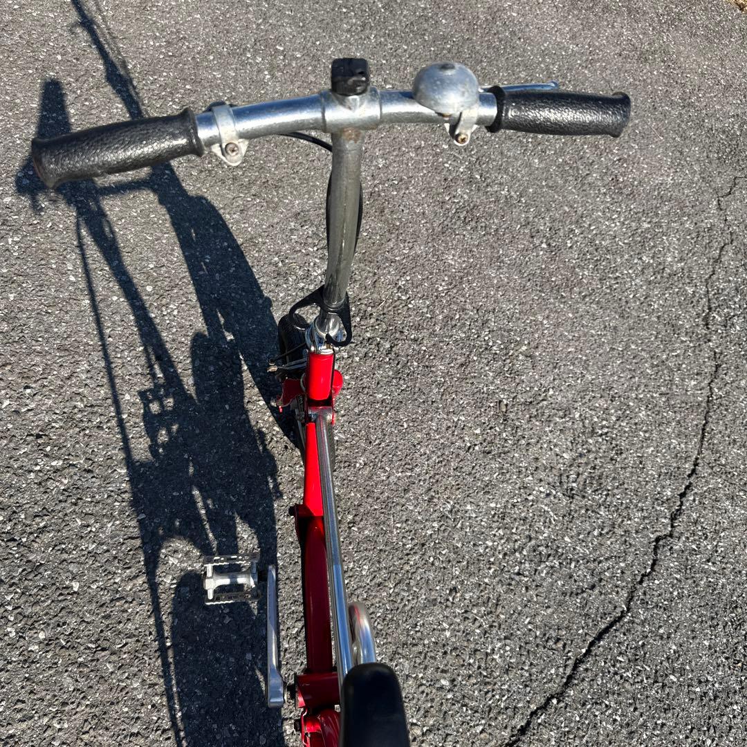 ブリヂストン、折りたたみ自転車 赤 スチールフレーム￼、ワンタッチ