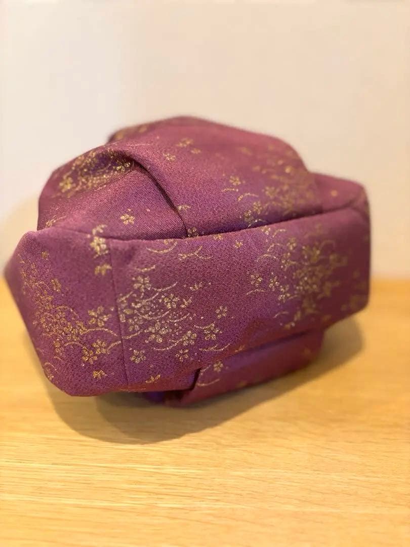 ちりめん生地 （京紫）着物バック和装バッグ　卒業成人式七五三結婚