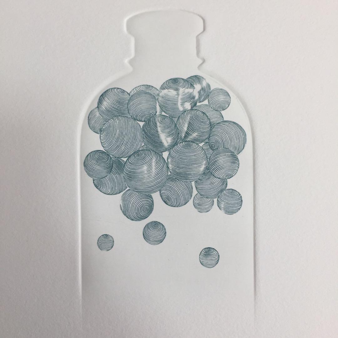 銅版画 : 筆塚稔尚「waltz for claire」