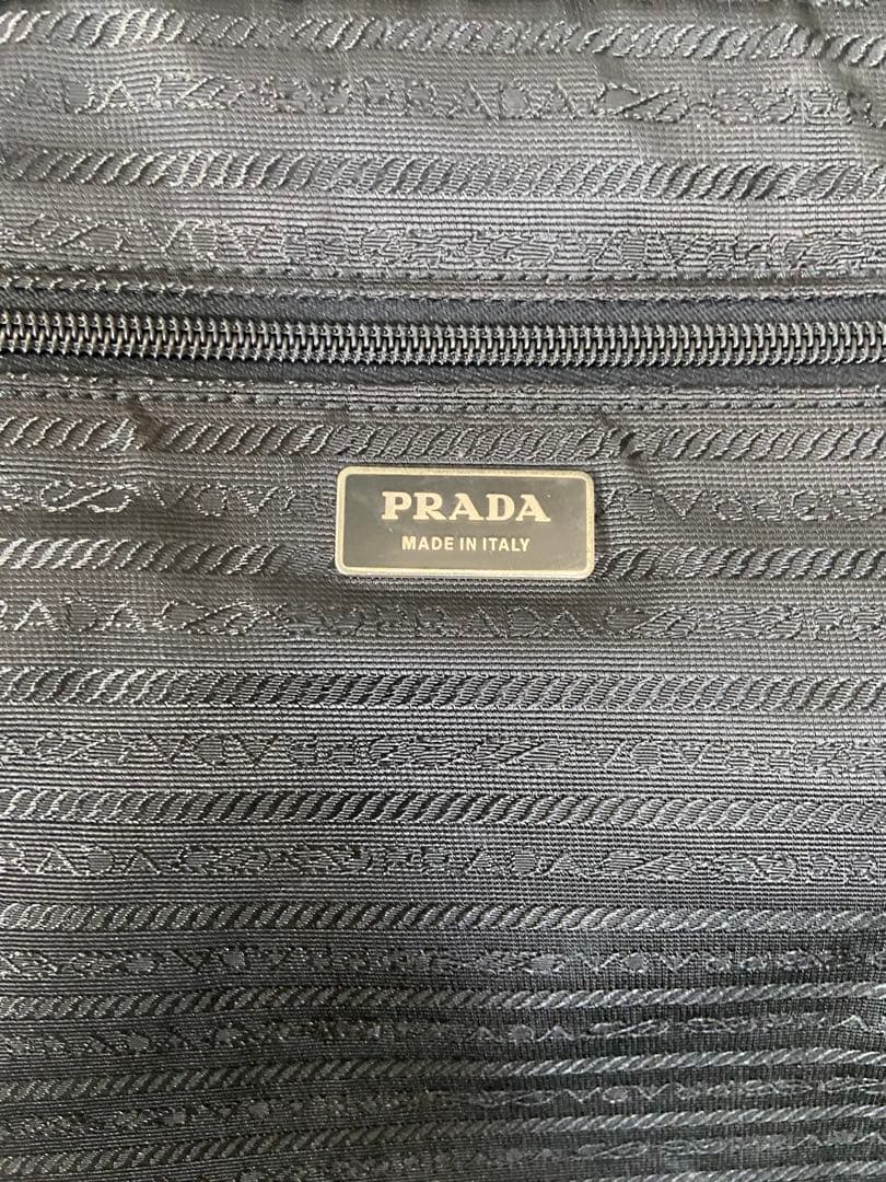 PRADA スーツケース ナイロン 三角ロゴプレート キャリーケース 黒 レザー