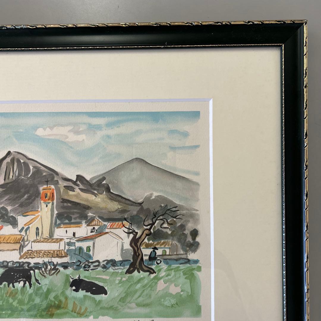 イヴ・ブライエ　リトグラフ　牛達の村