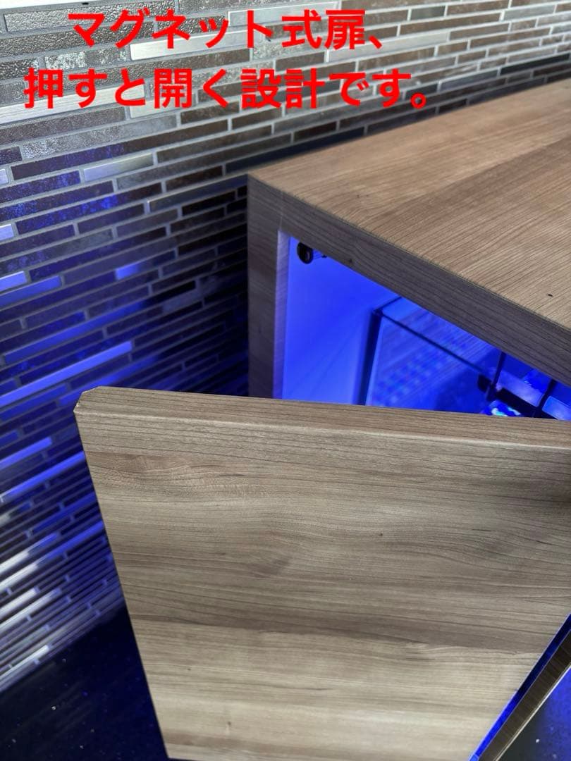 90㎝水槽 スリム水槽 オーダーメイド フード付 海水魚水槽 珊瑚 LEDセット