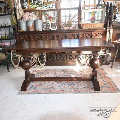 イギリスアンティークダイニングテーブルパイン材机 IFU-417 英国