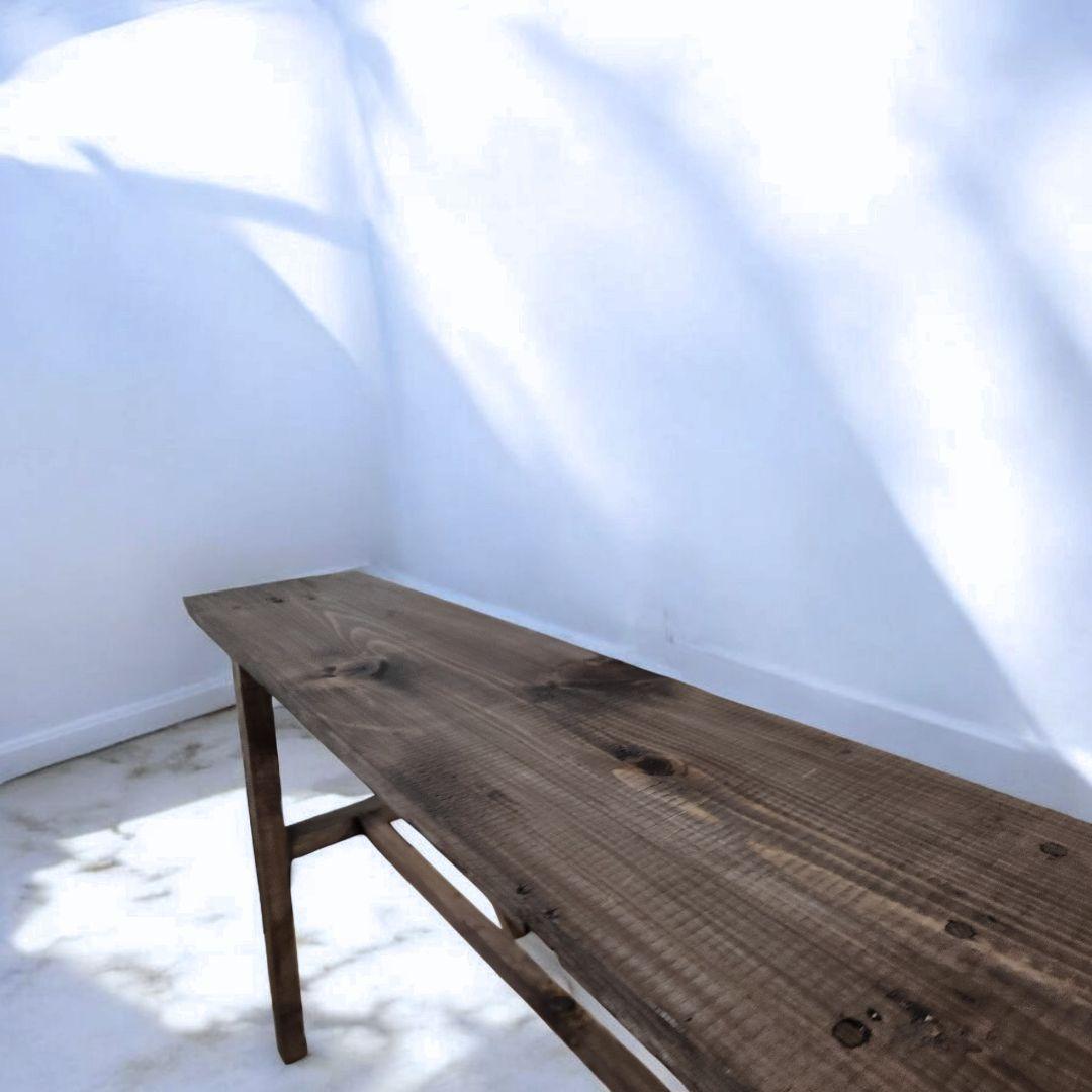 新生活を彩るシンプルな木製/ベンチ/スツールチェア/ウォルナット