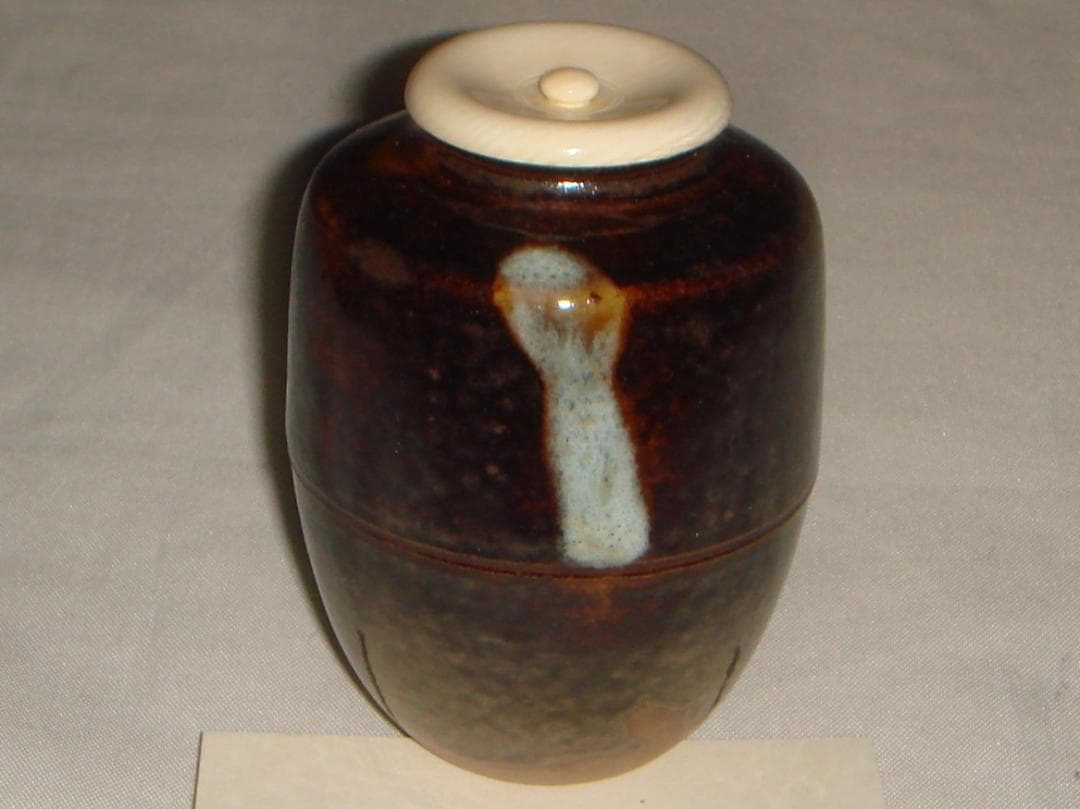 茶道具　高取茶入　清水茂生作　高取茶入　美品！！