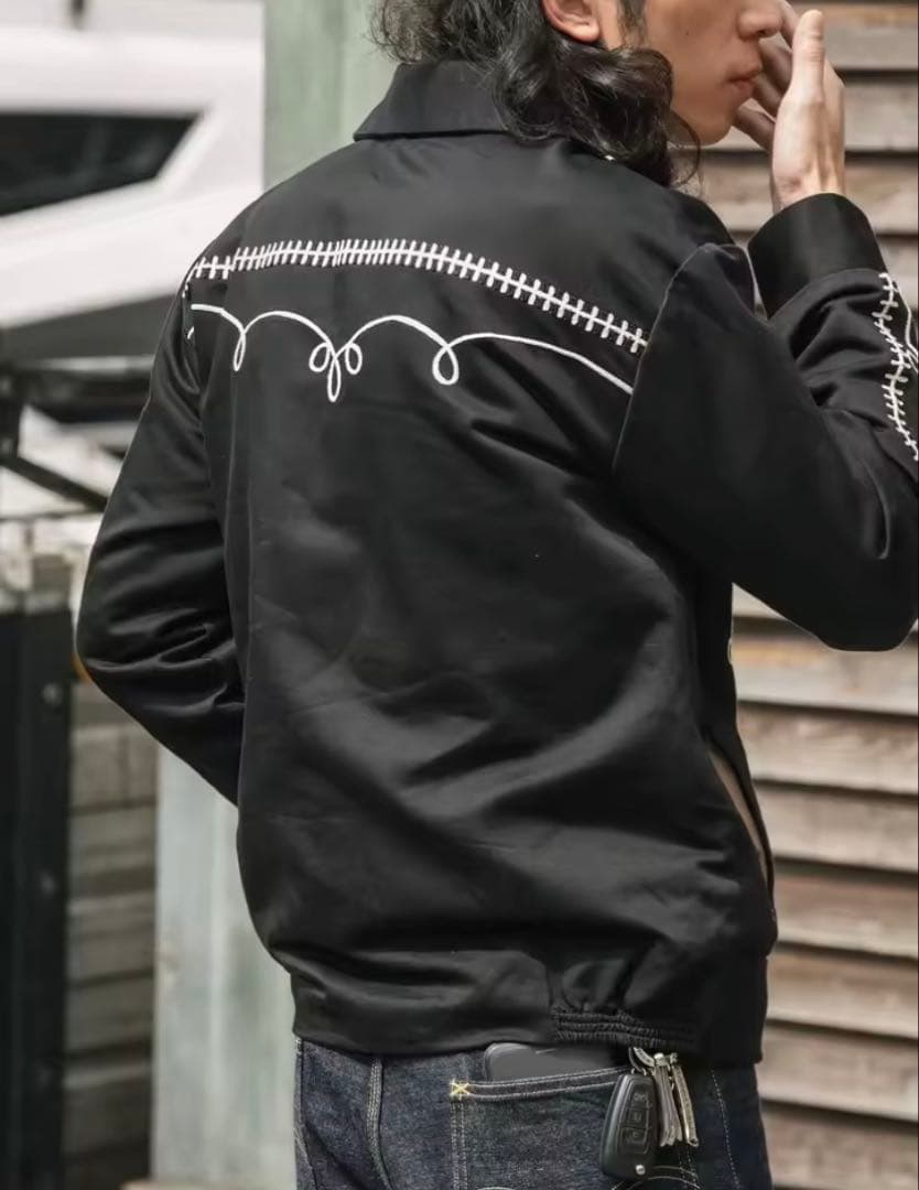 ボレロ ウエスタン ジャケット S黒 ブラック 刺繍　ジョニーデップ 新品未使用