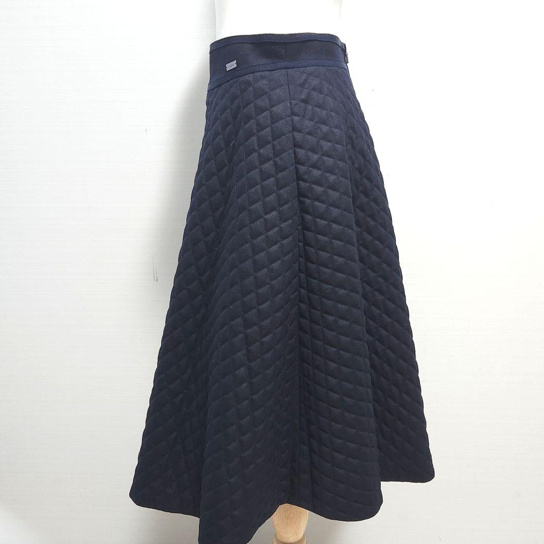 FOXEY キルティング スカート クロスフレア ブラック サイズ40