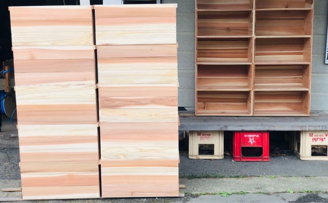 新品 りんご箱 大中小 1セット / シェルフ 小物入れ 収納 ラック 木箱 台