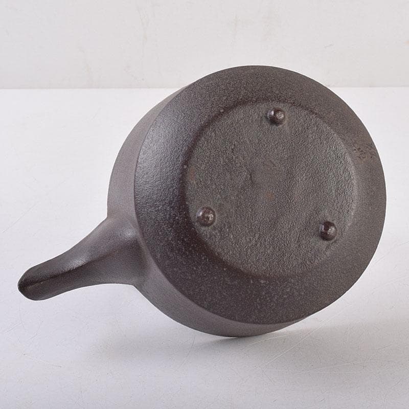 茶道具　人間国宝　釜師　高橋敬典作　竹文　銚子　陶器蓋付　共布共箱　MR9017