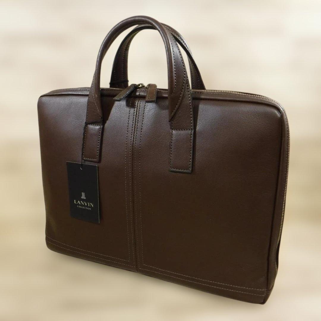 ランバン コレクション LANVIN 定価4万 ビジネスバッグ 撥水牛革 A4