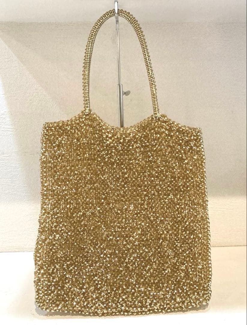 【美品】ANTEPRIMA スクエア　ワイヤーバッグ　ハンドバッグ　ゴールド