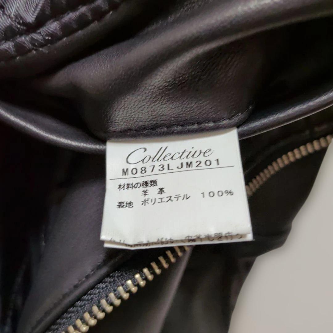 メンズビギ コレクティブ シングルライダース 羊革 レザージャケット