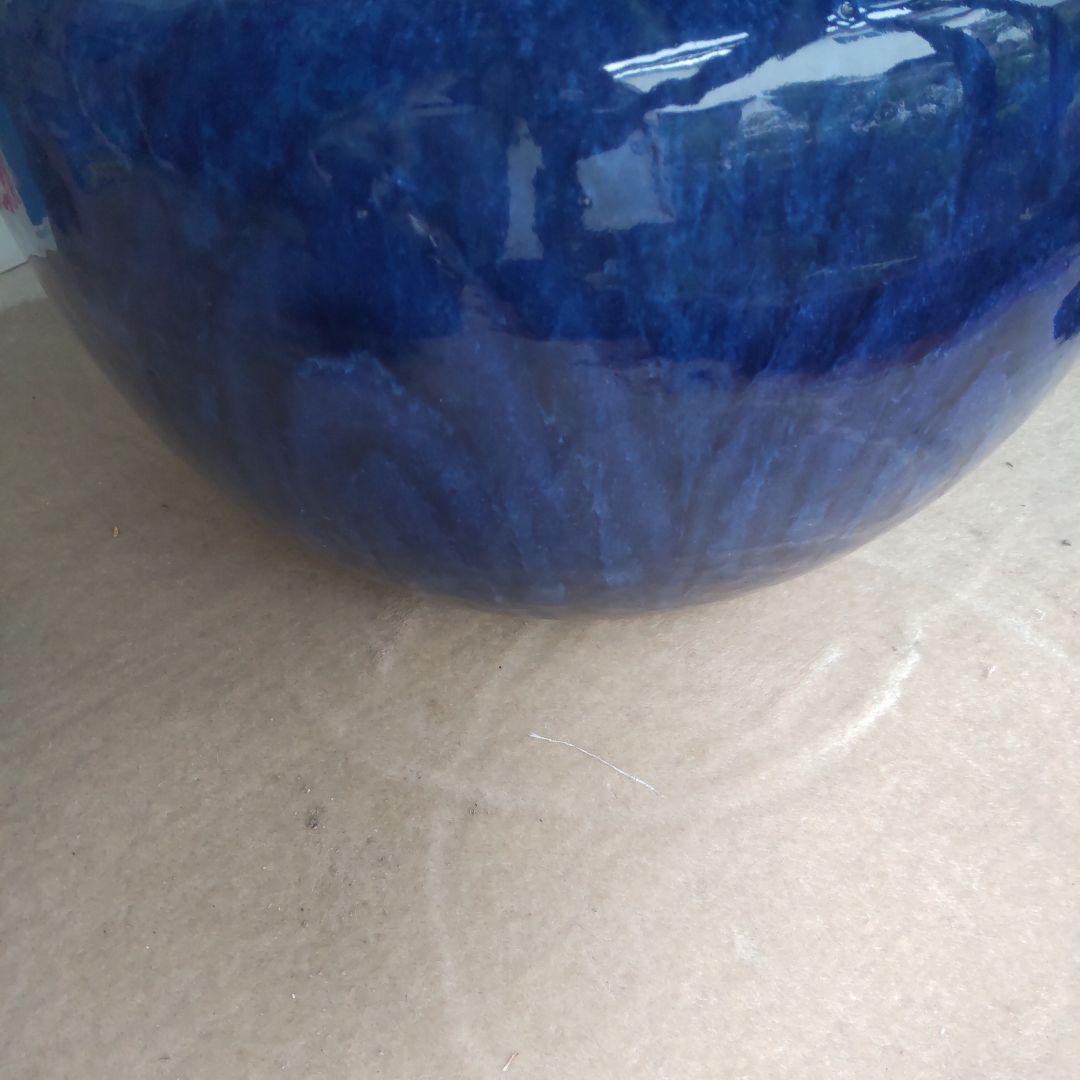 昭和レトロ 陶器製 火鉢 大型 昭和レトロ 陶器製 海鼠釉 65号 大型 火鉢