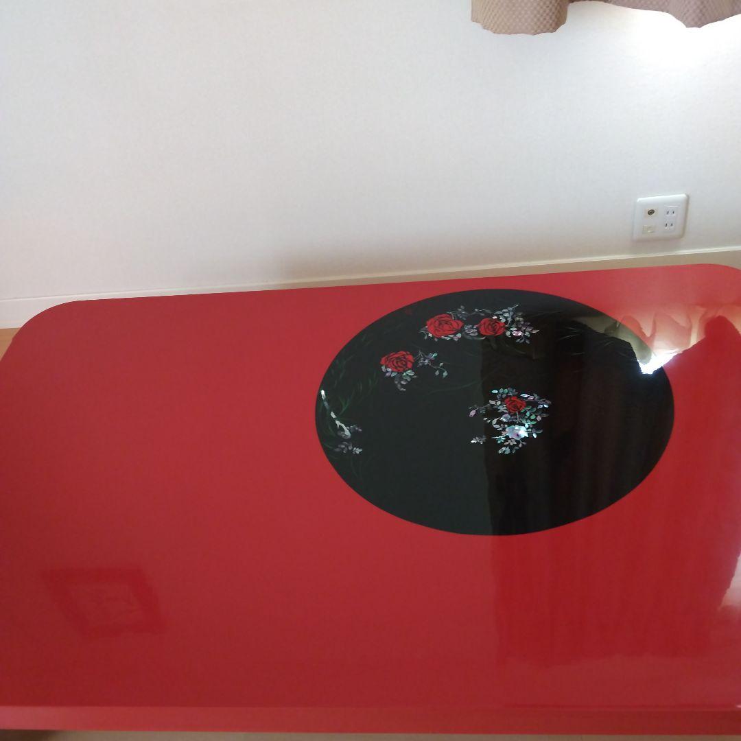 赤いバラデザインの漆塗り座卓 ☆来店限定☆ 大幅値下げ！ モリシゲ 漆