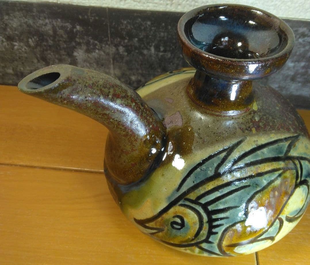 人間国宝 金城次郎 カラカラ(笑魚海老紋カラカラ) 栞 共箱 やちむん