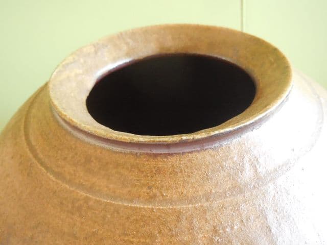 遺品整理品 備前焼 瑞穂作 壺 丸型壺 花器 花瓶 桐箱 古美術