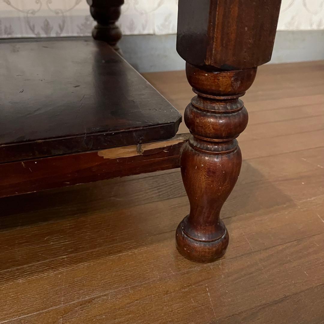 アンティーク】昭和レトロ 木製 ろくろ脚 ローテーブル 文机 座卓