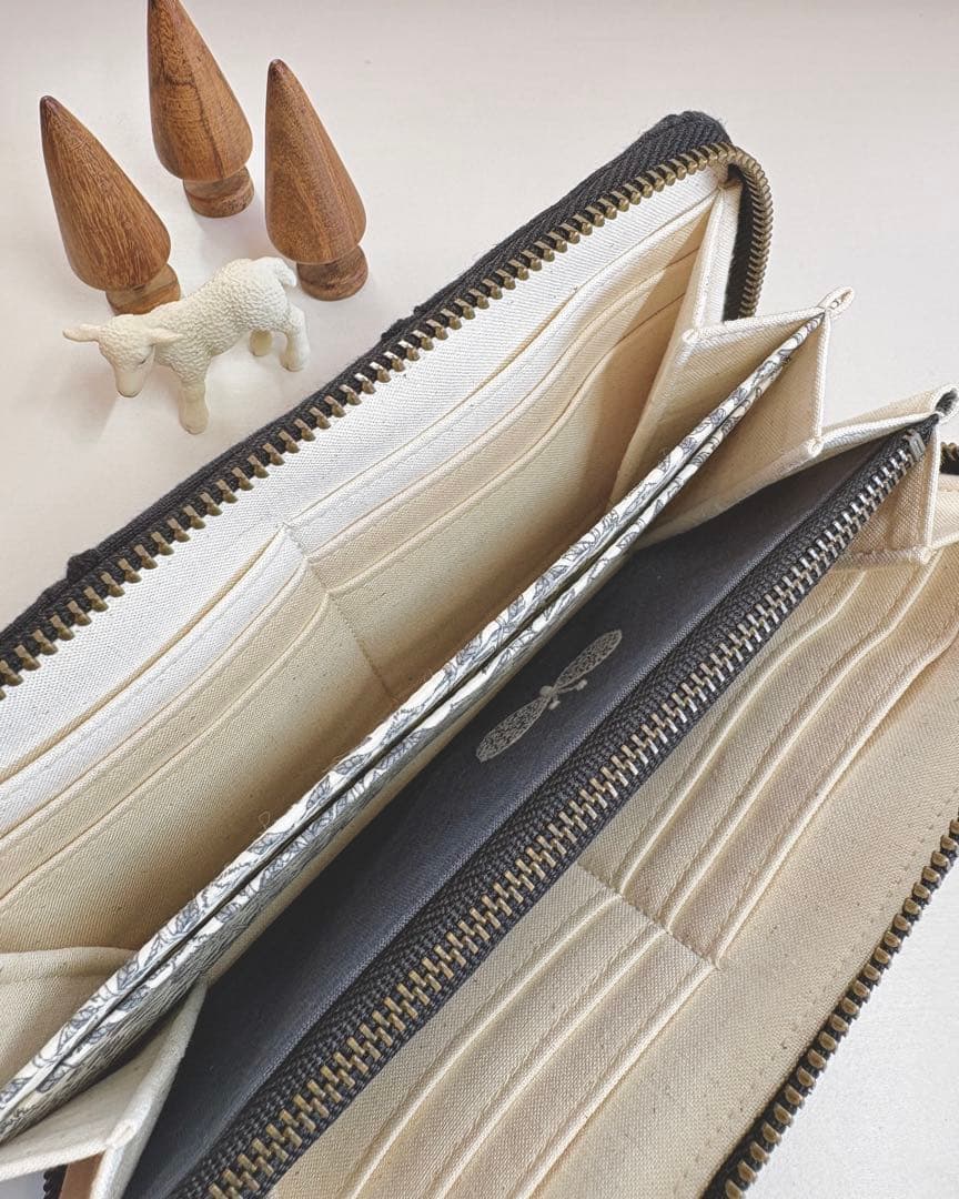 ☆ミナペルホネン☆ラウンドファスナー長財布☆ハンドメイド