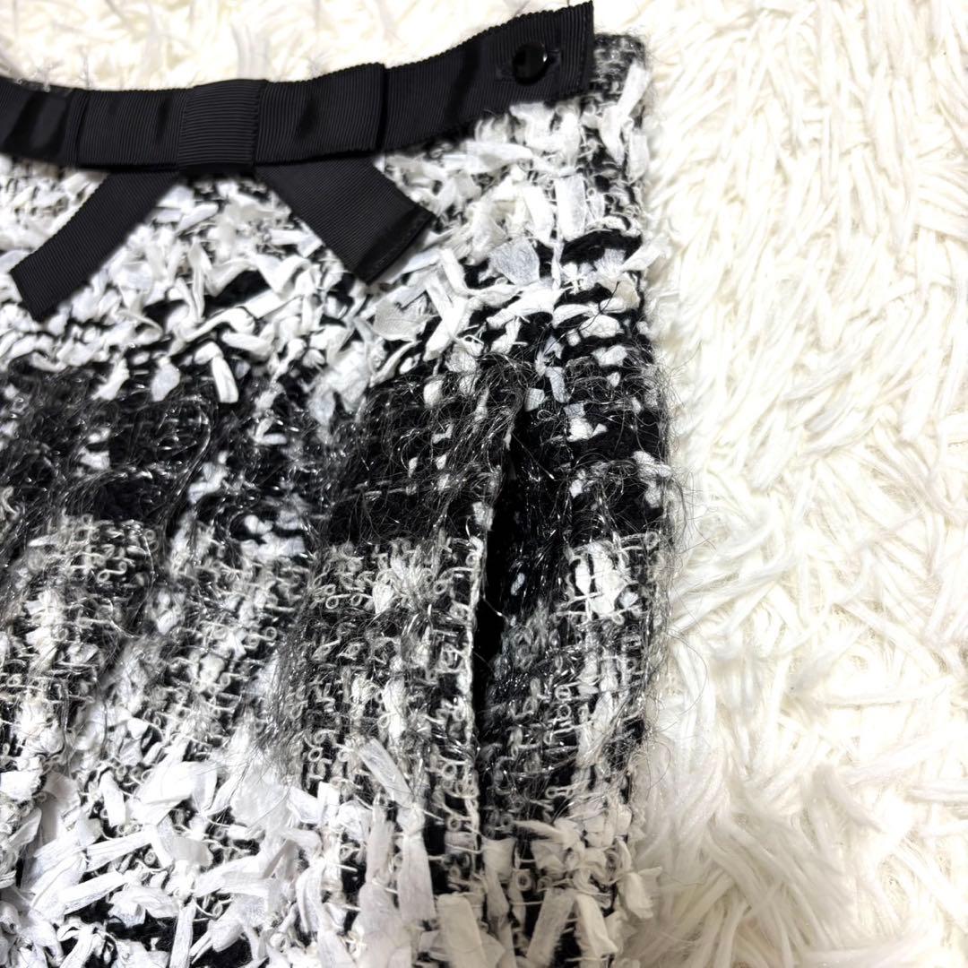 【新品未使用品】エムズグレイシー　スカート　ツイード　ベルト　フレア　38