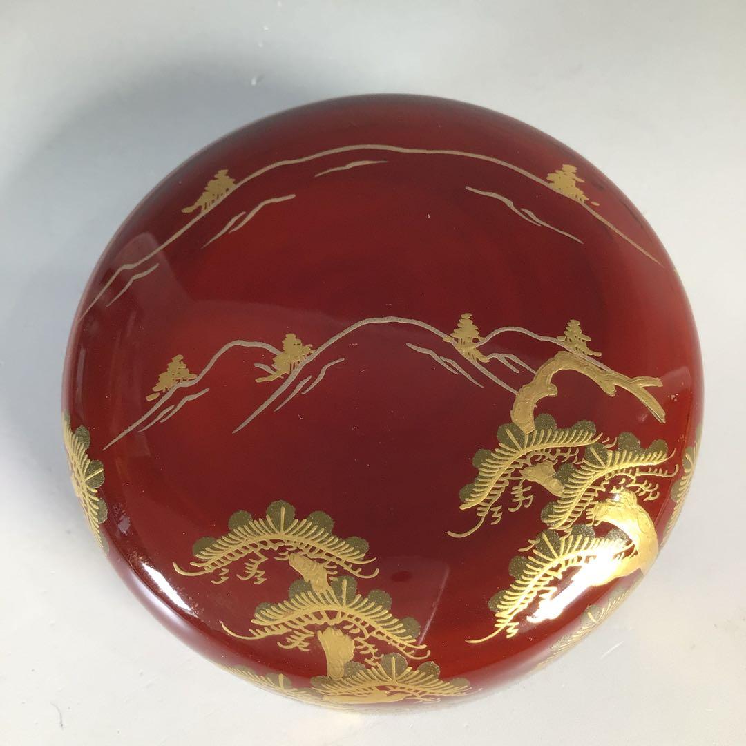 N519 棗 『塗師 哲山作』『溜塗』『遠山蒔絵』『中棗』 共箱 茶道具