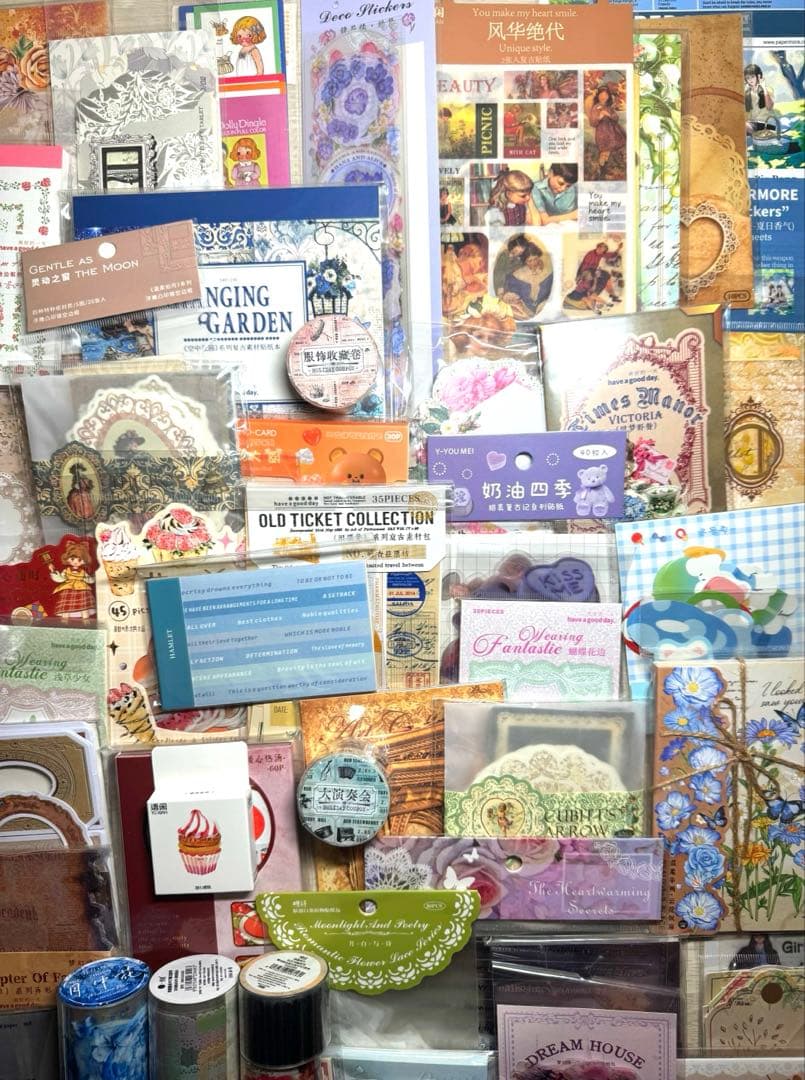 海外マステ他♡⃛大量まとめ売り ボリュームパックver.②☆コラージュ素材etc.