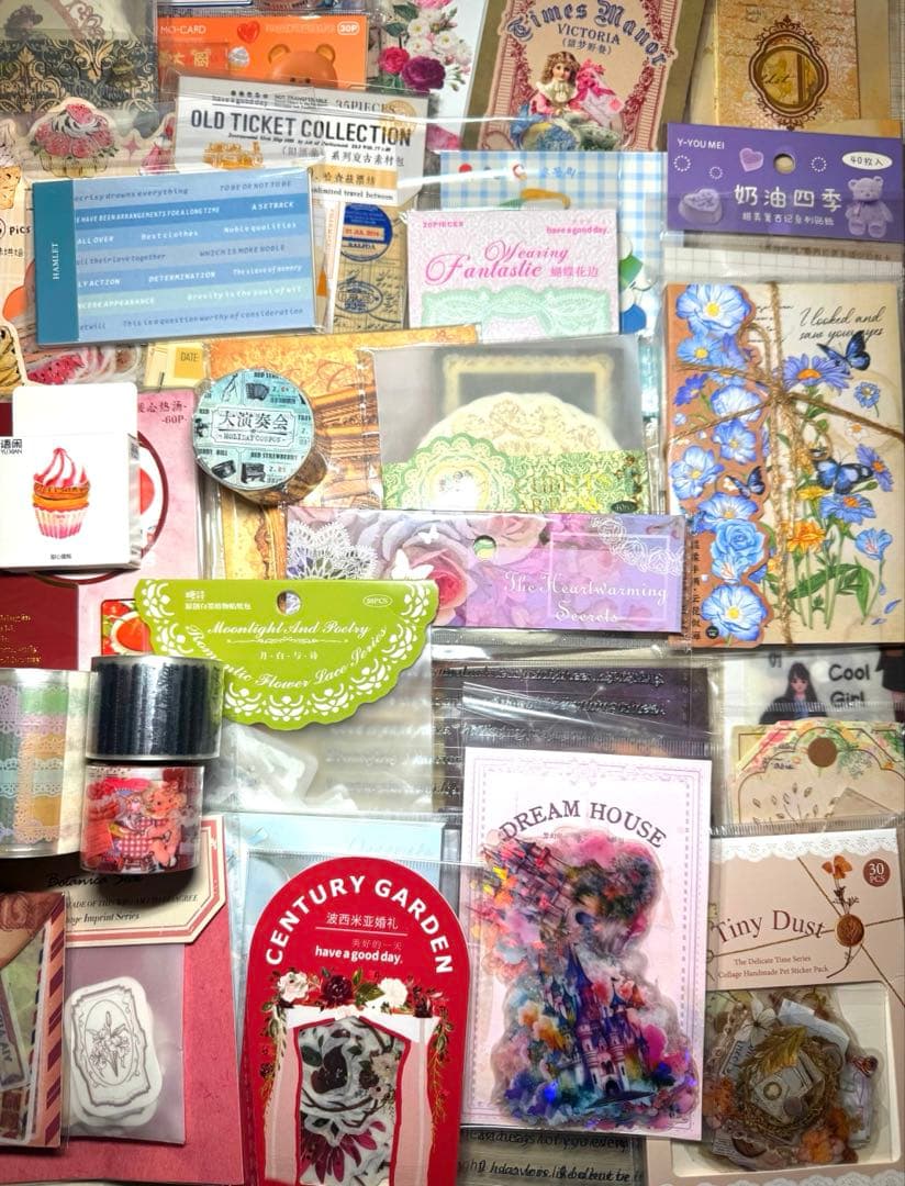 海外マステ他♡⃛大量まとめ売り ボリュームパックver.②☆コラージュ素材etc.