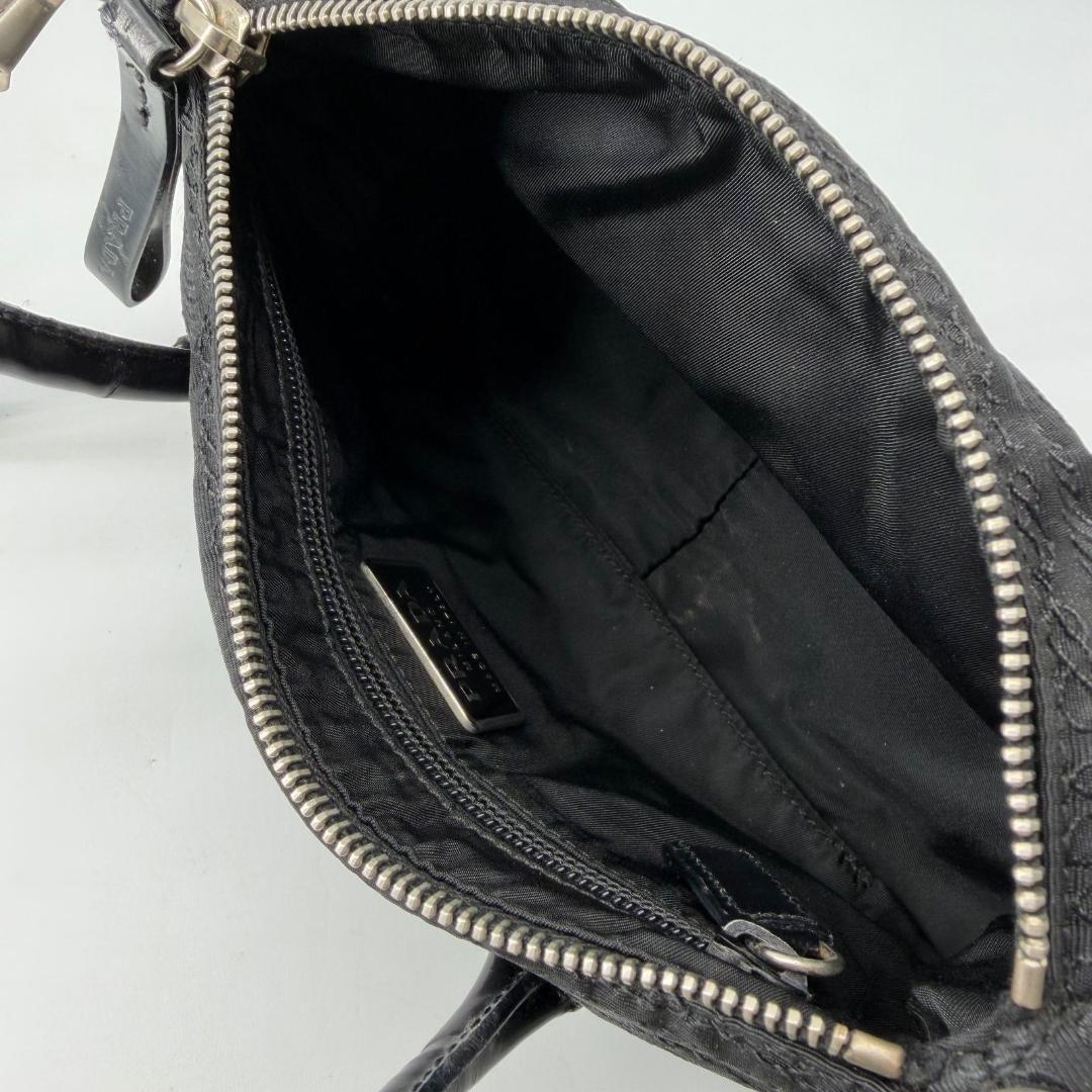 15821✨良品✨プラダ 2way ミニ ショルダーバッグ ロゴ総柄 ブラック