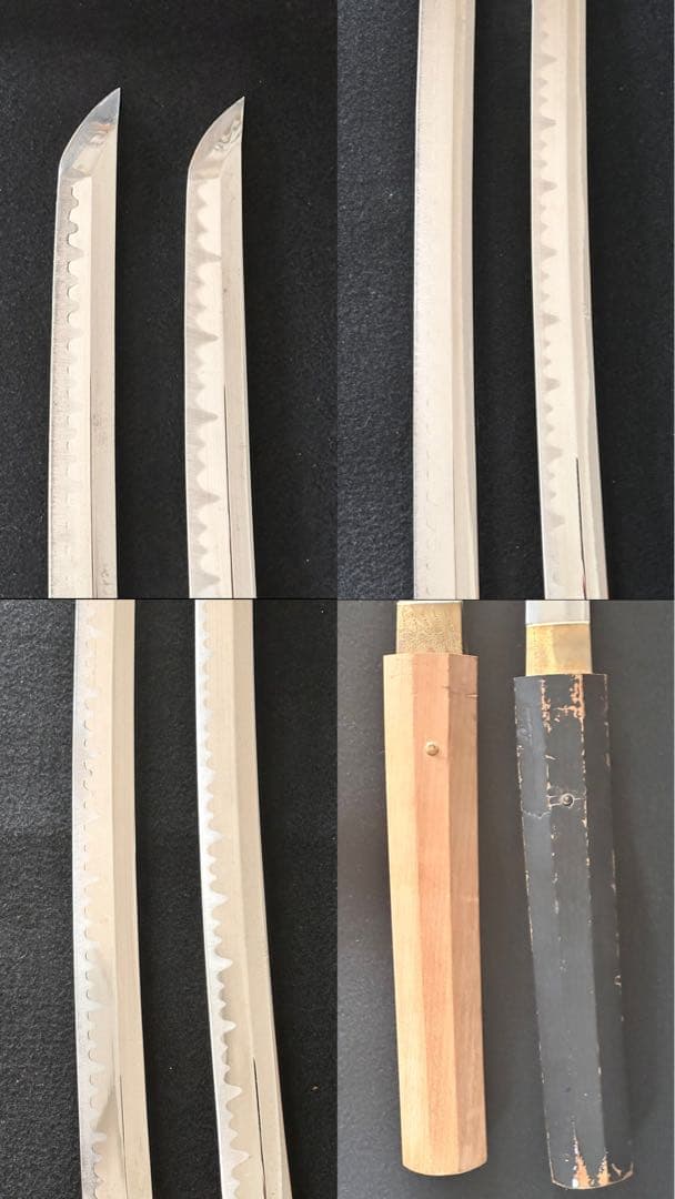 模造刀 白鞘打刀　二本まとめ　白鞘　鞘付長さ約101cm
