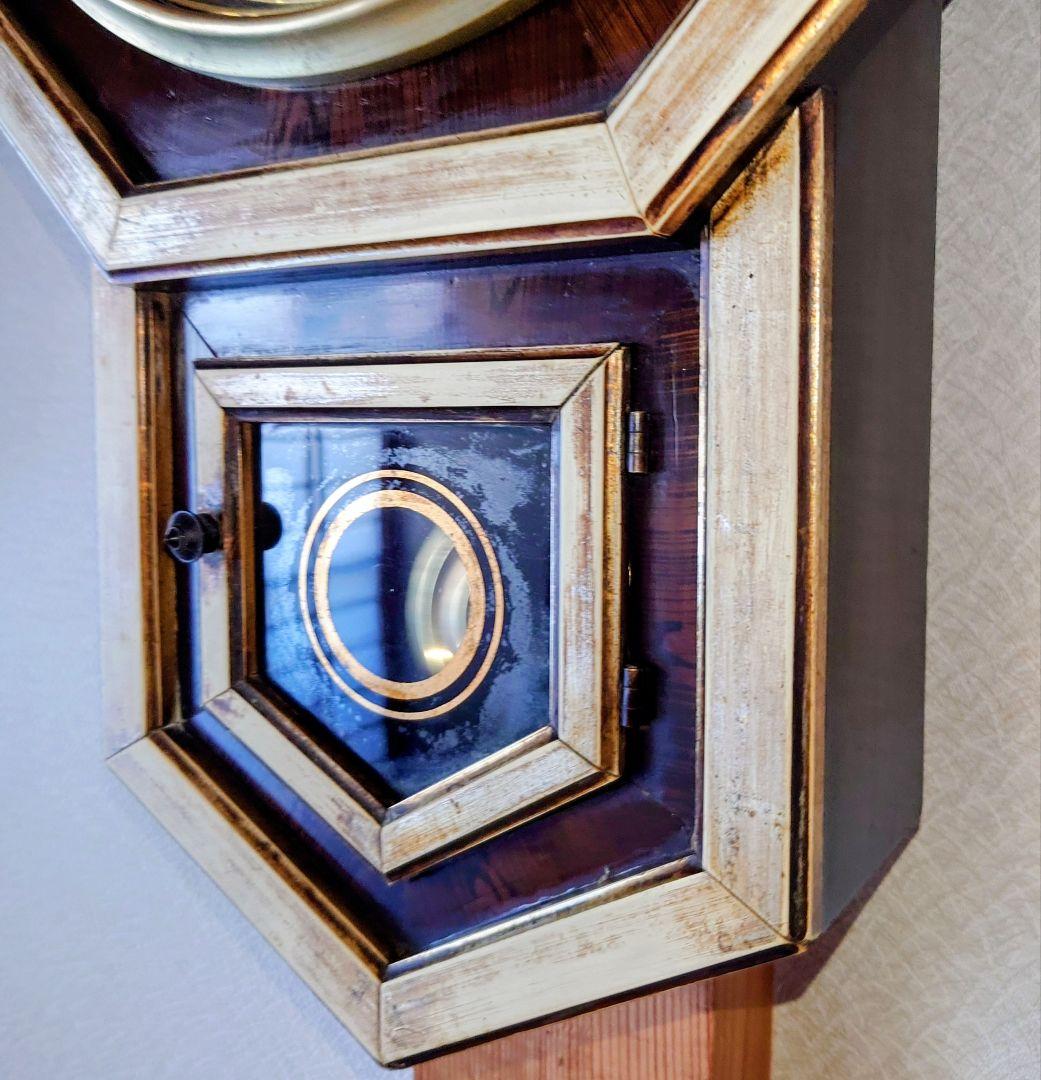 〈完動・美品〉渋谷時計製造所×WATERBURY　平金八角合長ゼンマイ振り子時計