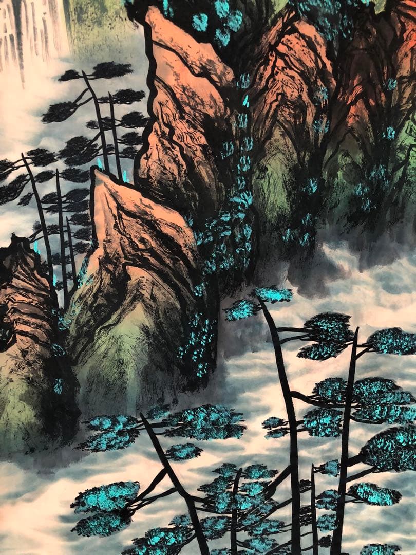 中国絵画 掛け軸 花鳥図 アート 中堂 紙本 手描き 壁掛け インテリア