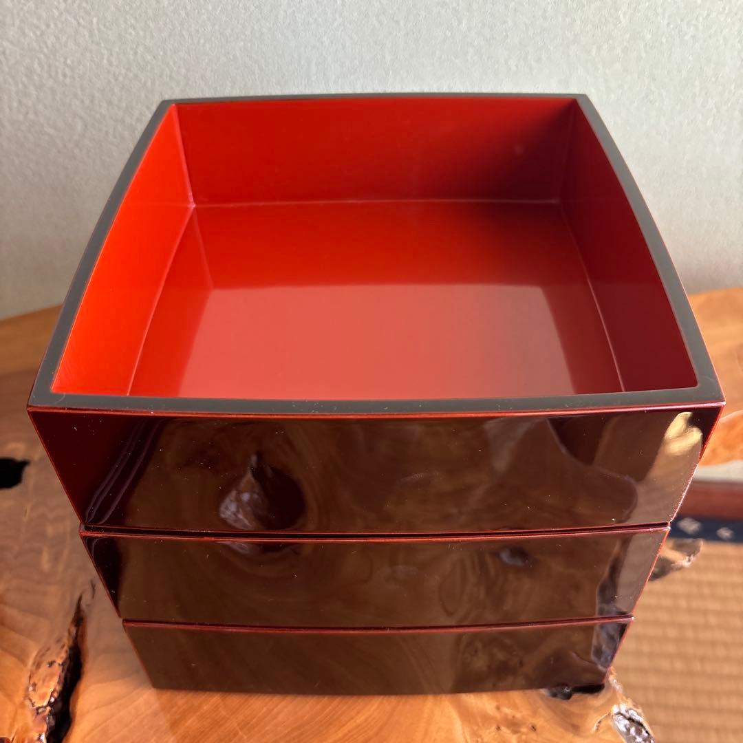 輪島塗 三段重 お重 共箱 桐箱