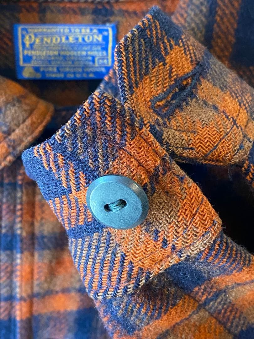 Pendleton ネイビー/オレンジ チェックジャケット