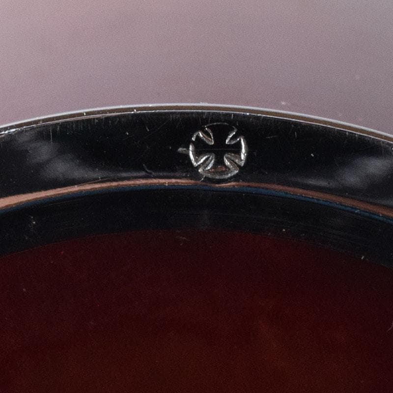 七宝焼　安藤七宝店造　赤透　薔薇文　花瓶　共箱　7891C