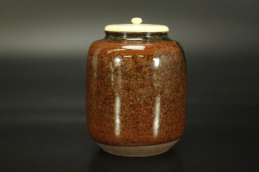 茶道具 彷古 中興名物 橋姫茶入 花兎裂 仕服 良蓋共箱小堀遠州(RC938)