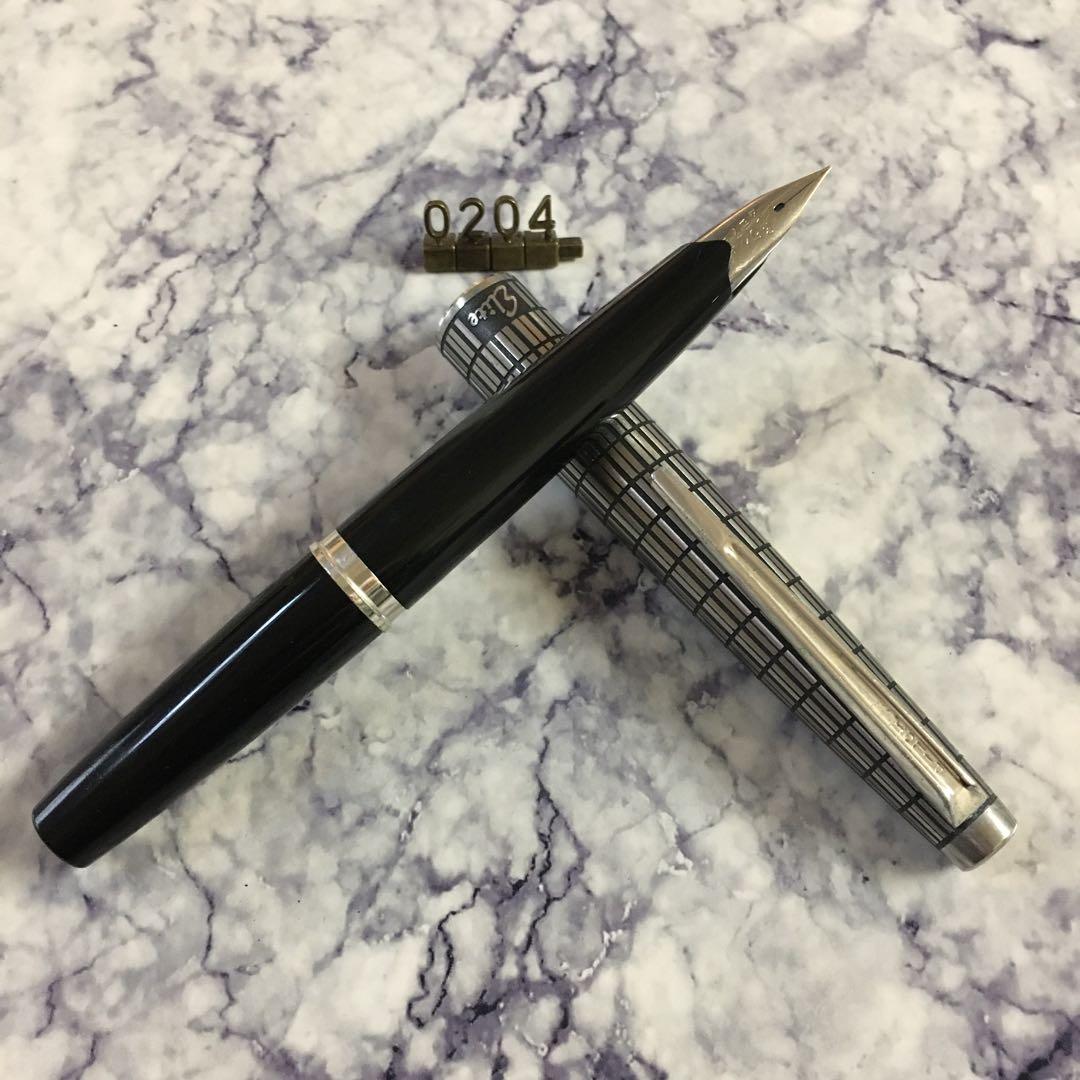 #0204 オーバーホール済み 万年筆 PILOT Elite 半格子 18k