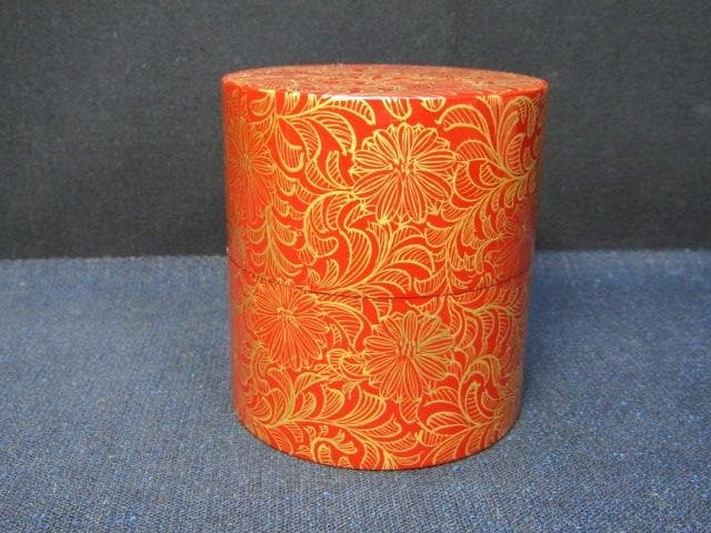 茶道具 棗 朱色 金模様 茶道具 棗 辻石斎 白漆梨地金蒔絵棗