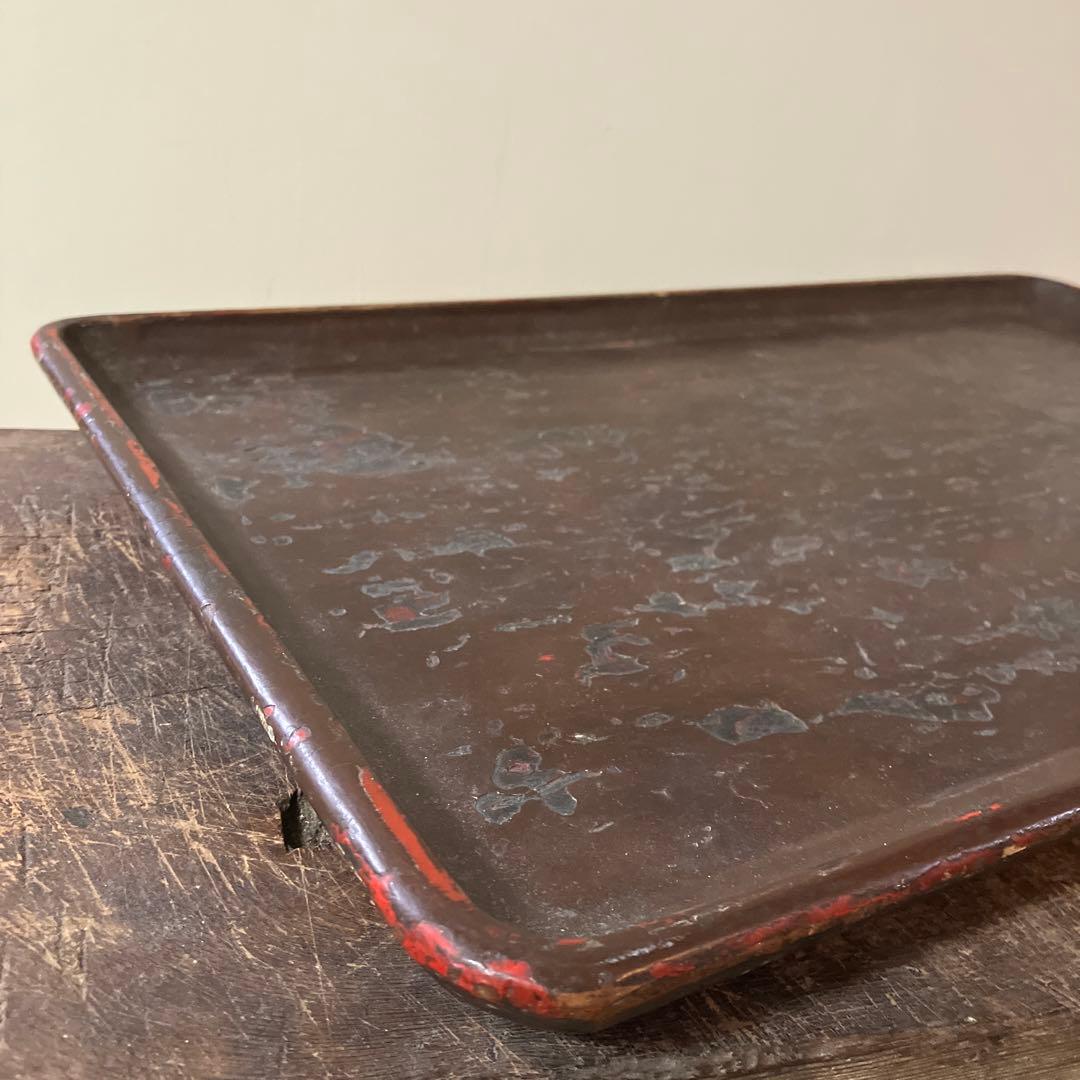 古民芸 盆 朱塗 〜明治時代頃 根来 矢部盆 讃岐盆 根来盆
