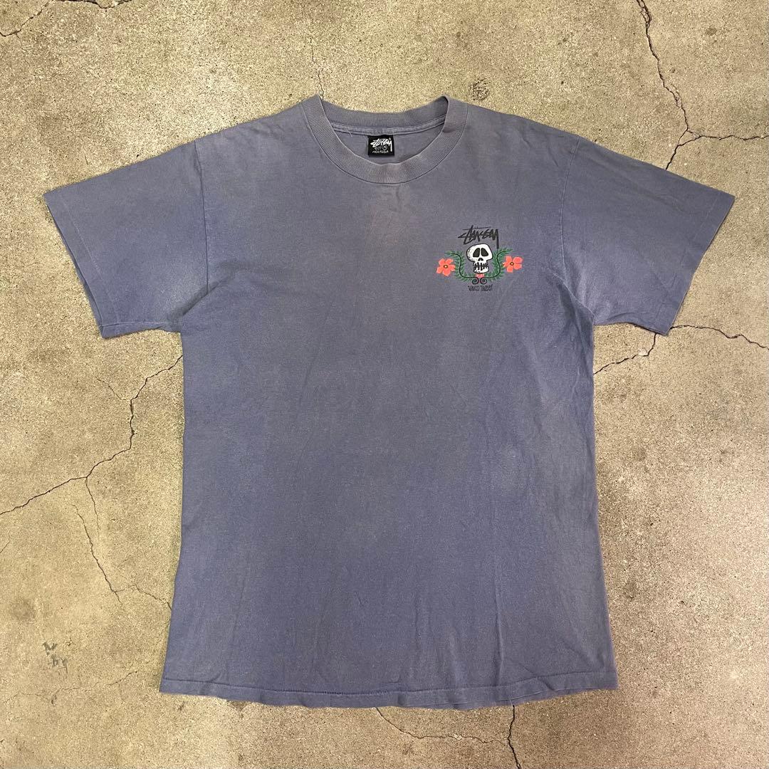 80s ステューシーtシャツスカルフラワー