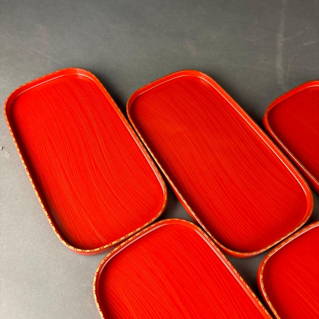 輪島塗　銘々皿　5客　塗師　大徹　共箱