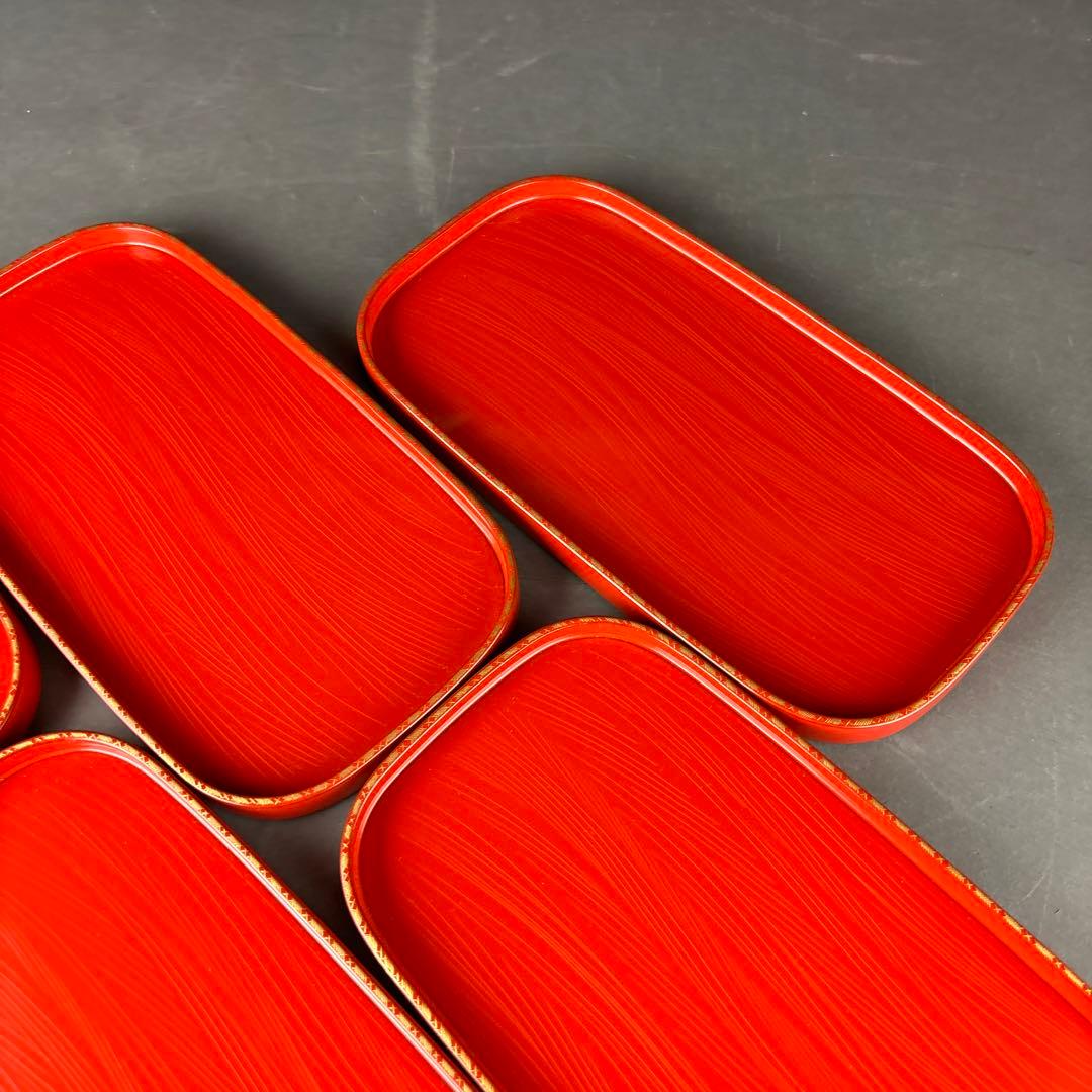 輪島塗　銘々皿　5客　塗師　大徹　共箱