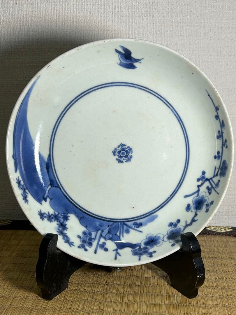 古伊万里 藍柿右衛門 染付皿 江戸時代中期